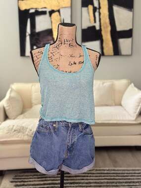 Map to Mars light blue racerback crop top